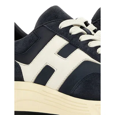 Hogan Hyperlight Lace-up Sneakers With Technical Fabric Inserts In Neutral