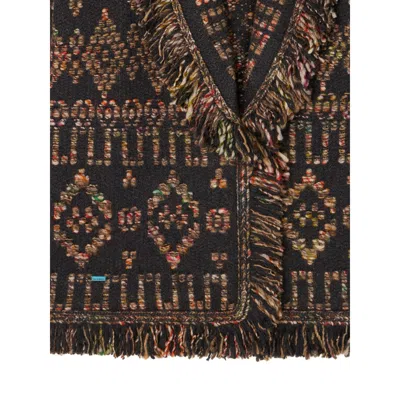 Alanui Fringe Detailing Wool Blend Cardigan In Brown