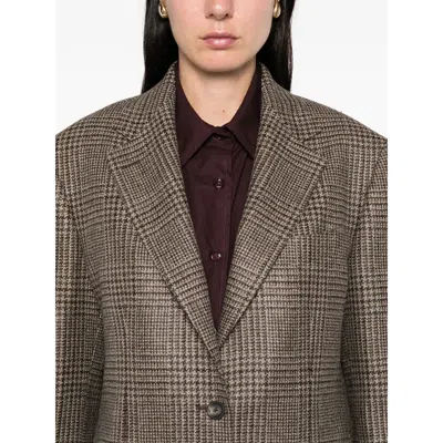 Tagliatore Checked Blazer In Brown