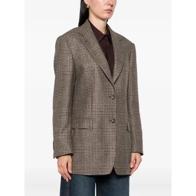 Tagliatore Checked Blazer In Brown