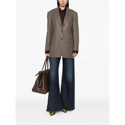 Tagliatore Checked Blazer In Brown