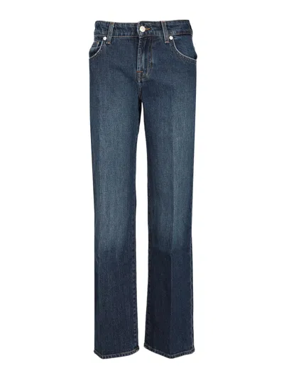 7 For All Mankind Calie Straight Fit 5 Pocket Jeans Blue In Blue