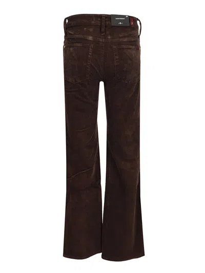 7 For All Mankind Low-waist Straight-leg Corduroy Pants In Black