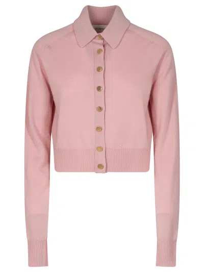 Sportmax Soft Fit Wool Cropped Cardigan Clothing In Pink