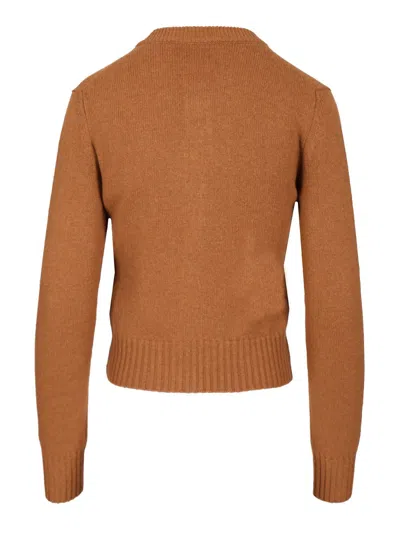 Ami Alexandre Mattiussi Cashmere Wool Cardigan Knitwear Brown In Brown