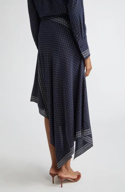 Veronica Beard Hartley Mixed Print Asymmetric Stretch Silk Skirt In Multi