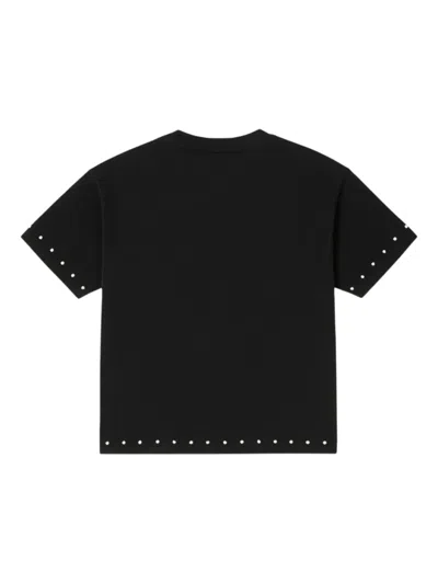 Bldg4 Faux Pearl-embellished T-shirt In Black