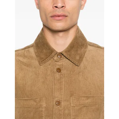 Apc Corduroy Shirt Jacket In Brown