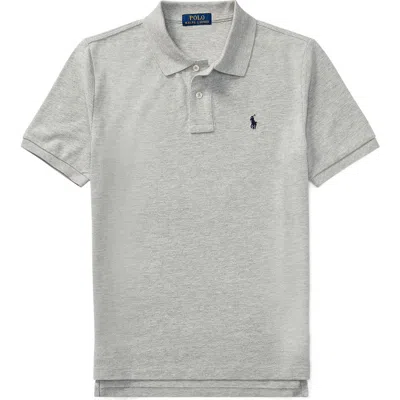 Polo Ralph Lauren Boy's Short-sleeve Logo Embroidery Polo Shirt In Gray