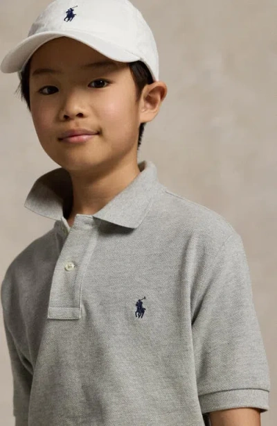 Polo Ralph Lauren Boy's Short-sleeve Logo Embroidery Polo Shirt In Gray