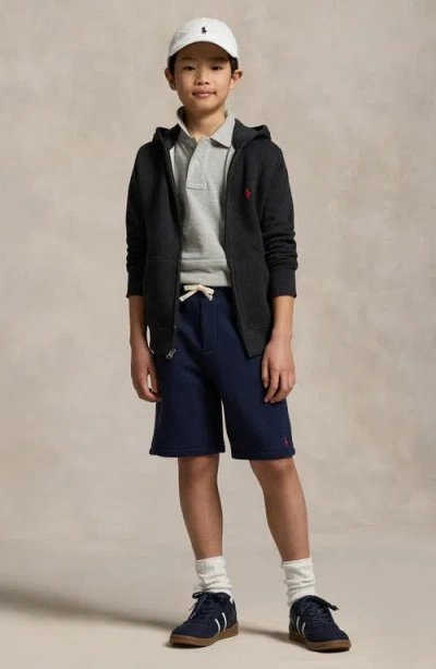 Polo Ralph Lauren Boy's Short-sleeve Logo Embroidery Polo Shirt In Gray