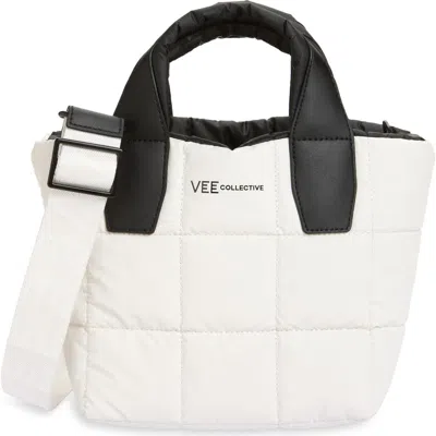 Veecollective Mini Porter Water Resistant Quilted Recycled Nylon Tote In White