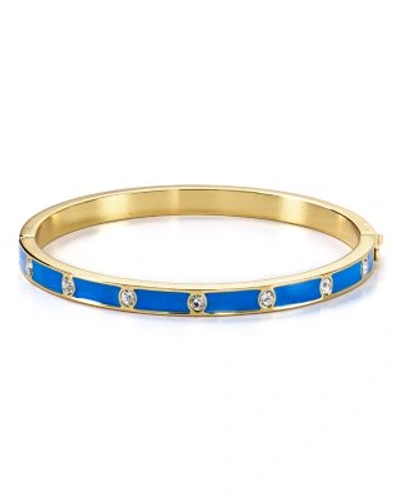 Kate Spade Crystal & Enamel Hinge Bangle In Clear/blue