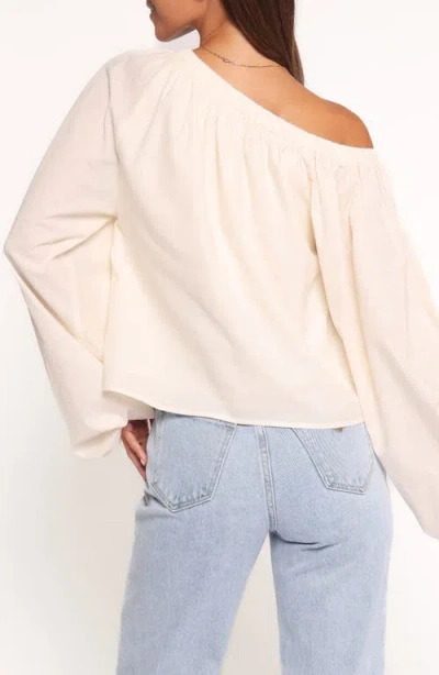 Petal And Pup Petal & Pup Zion One-shoulder Cotton & Linen Top In Neutral