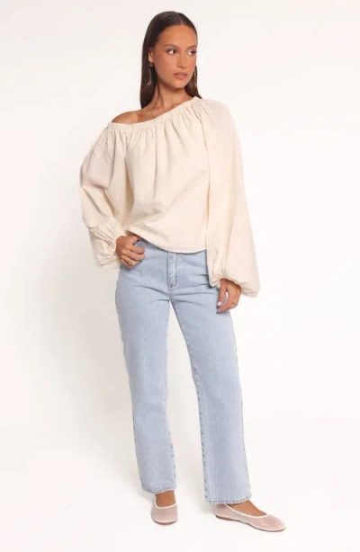 Petal And Pup Petal & Pup Zion One-shoulder Cotton & Linen Top In Neutral