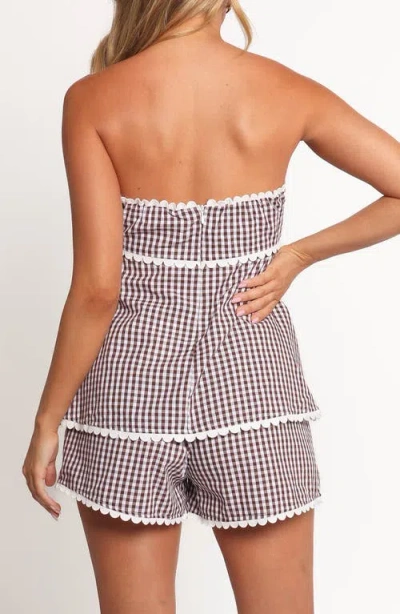 Petal And Pup Petal & Pup Kyle Gingham Strapless Top & Shorts Set In Multi