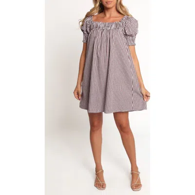 Petal And Pup Petal & Pup Kennedy Puff Sleeve Smocked Gingham Minidress In Multi