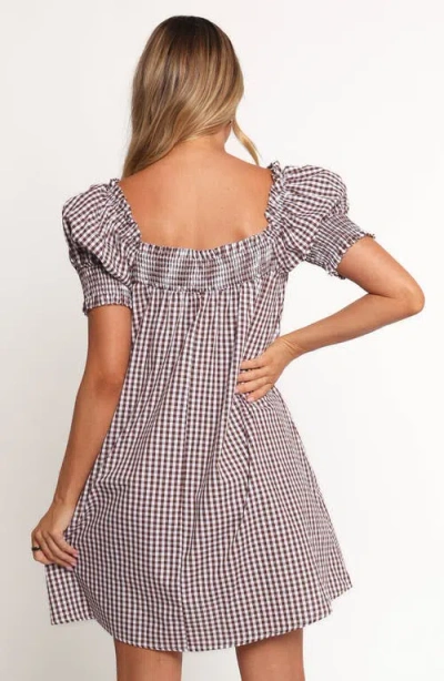 Petal And Pup Petal & Pup Kennedy Puff Sleeve Smocked Gingham Minidress In Multi