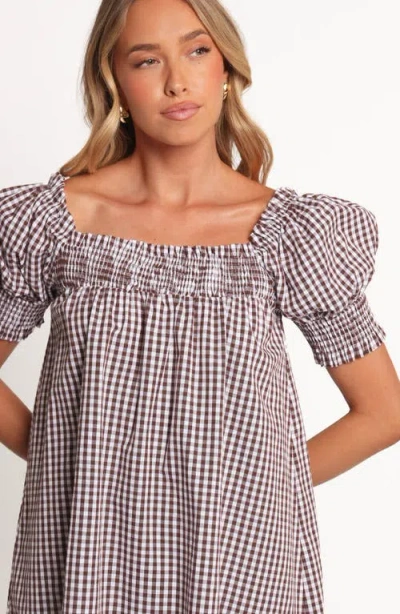 Petal And Pup Petal & Pup Kennedy Puff Sleeve Smocked Gingham Minidress In Multi