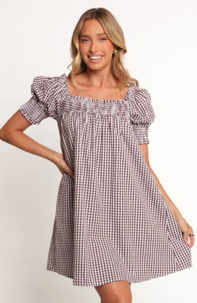 Petal And Pup Petal & Pup Kennedy Puff Sleeve Smocked Gingham Minidress In Multi