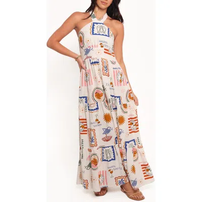 Petal And Pup Petal & Pup Jelena Printed Maxi Halter Dress In Multi