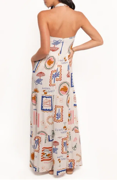Petal And Pup Petal & Pup Jelena Printed Maxi Halter Dress In Multi
