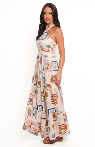 Petal And Pup Petal & Pup Jelena Printed Maxi Halter Dress In Multi
