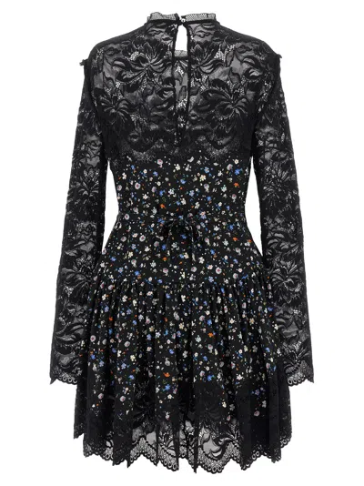 Rabanne Lace Floral Dress Keyhole Back In Black
