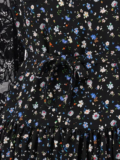 Rabanne Lace Floral Dress Keyhole Back In Black