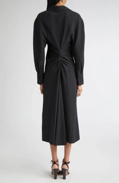 Victoria Beckham Women Black Long Sleeve Polo Collar Midi Dress, Xs Luxury Dresses For Women Darveys