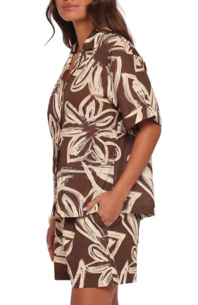 Petal And Pup Petal & Pup Pacifica Oversize Floral Print Camp Shirt In Animal Print