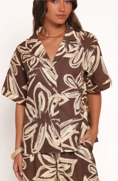 Petal And Pup Petal & Pup Pacifica Oversize Floral Print Camp Shirt In Animal Print