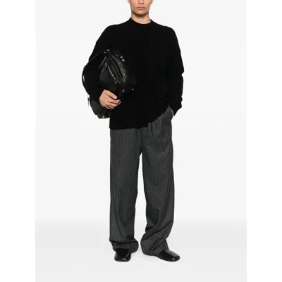Isabel Benenato Gray Pants In Black