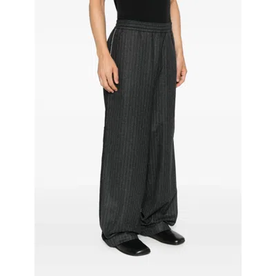 Isabel Benenato Gray Pants In Black