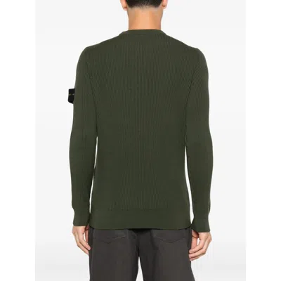 Stone Island Knit Crewneck Sweater In Full Rib Rws Wool Clothing
