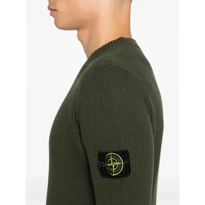 Stone Island Knit Crewneck Sweater In Full Rib Rws Wool Clothing