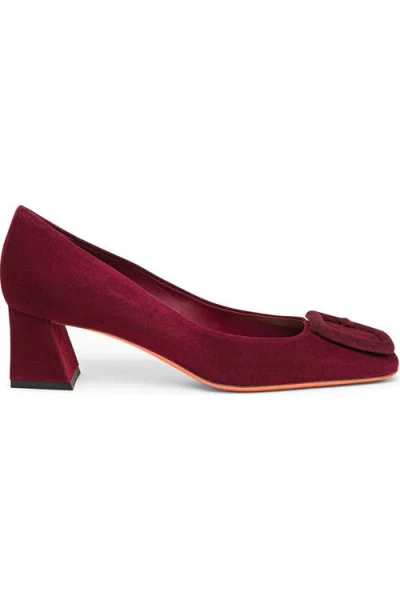 Santoni 50mm Hasmig Suede Buckle Pumps In Burgundy