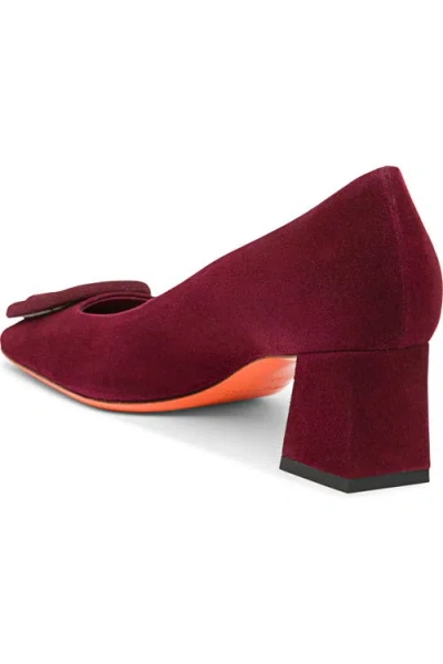 Santoni 50mm Hasmig Suede Buckle Pumps In Burgundy