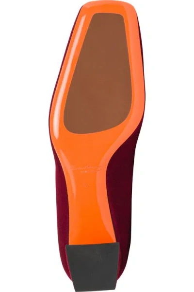 Santoni 50mm Hasmig Suede Buckle Pumps In Burgundy