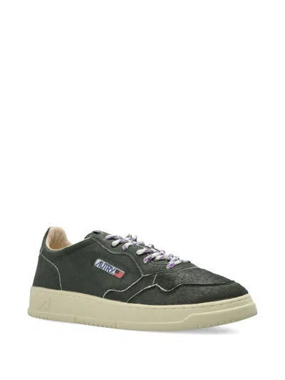 Autry Medalist Pony Hair Sneakers In Green