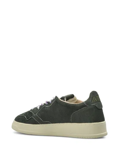 Autry Medalist Pony Hair Sneakers In Green