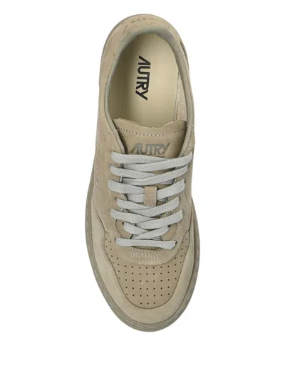 Autry Medalist Perforated Suede Sneakers In Neutral