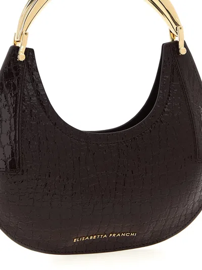 Elisabetta Franchi Small Hobo Crocodile-effect Metal-top-handle Shoulder Bag