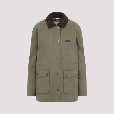 Moschino Logo Label Jacket With Elbow Patches In Green