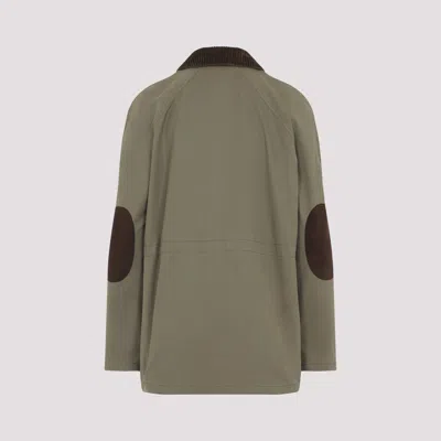 Moschino Logo Label Jacket With Elbow Patches In Green