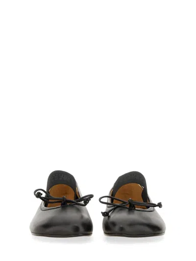Mm6 Maison Margiela Mm6 By Maison Margiela Ballerina Anatomic Leather Flats In Black