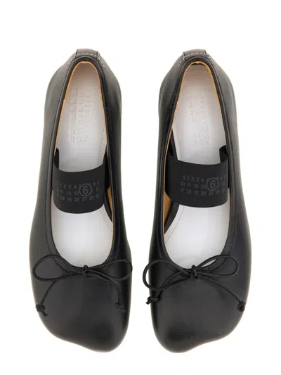 Mm6 Maison Margiela Mm6 By Maison Margiela Ballerina Anatomic Leather Flats In Black