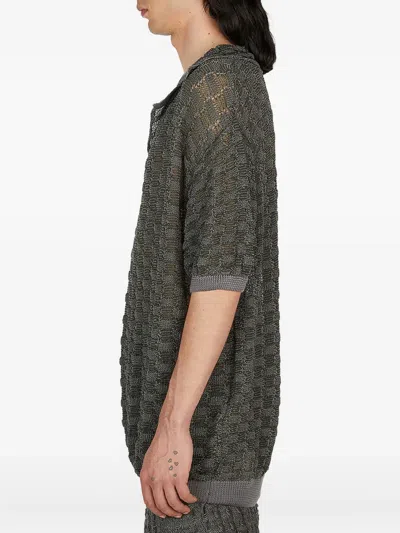 Isa Boulder Grid Knit T-shirt In Gray