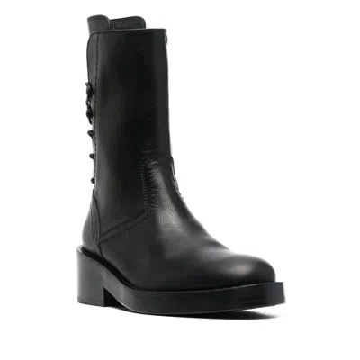 Ann Demeulemeester Leather Boots In Black