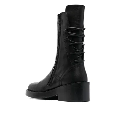 Ann Demeulemeester Leather Boots In Black